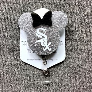 Chicago White Sox Minnie Mouse Head Retractable Name Badge Reel ID Holder